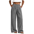 thumbnail image 3 of Tqcoqu Womens Printed Pants,Wide Leg Elastic Waist Casual Pants with Pockets,A-Black Women's S-XXL, 3 of 8