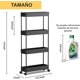 thumbnail image 3 of Timotech Carrito Almacenamiento Ruedas Organización, Estante Móvil 4 Niveles, Organizador Baño, Carrito Utilitario Cocina, Baño, Lavandería Negro Chico, 3 of 8
