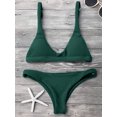 thumbnail image 5 of ZAFUL for Women Padded Scoop Neck Bikini Set Green S, 5 of 6