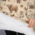 thumbnail image 3 of Oversized Wearable Blanket Hoodie,Beige Highland Cow Figure Butterfly Pattern Sherpa Blanket Hoodie with Super Pockets,Super Warm Fuzzy Pullover for Women & Men, 3 of 6