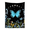 thumbnail image 2 of HVEST Trippy Butterfly Tapestry Teal Butterflies Plant Floral Colorful Psychedelic Tapestries Aesthetic Moon Phase Wall Hanging for Living Room Bedroom College Dormitory Poster Wall Décor 51x59 Inch, 2 of 6