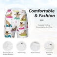 thumbnail image 5 of Lsque Mens Swim Trunks Yoga Dogs Poses Pattern - Bathing Suit Compression Liner - Beach Swim Shorts Swimwear - (S-3XL) - Stretch Quick Dry -Small, 5 of 9