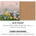 thumbnail image 6 of GZHJMY Square Drink Coasters, 6 Pcs Flowers and Dragonflies Absorbent Ceramic Coffee Coasters for Drinks with Cork Base Housewarming Gift for Home Decor, 6 of 6