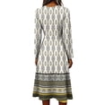 thumbnail image 5 of BOMYJESK Summer Dress Smocked Flowy Wrap Crossover V Neck Midi Dresses Vintage Elegant Fall Dress Light Green S, 5 of 5