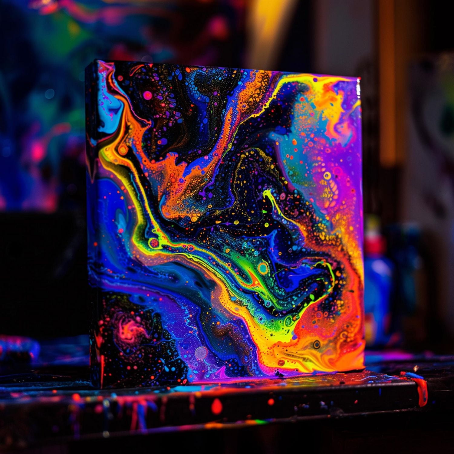 TINY HANDS Acrylic Paint Set, Neon, Glow in the Dark, 12 colours, Age 3+, Kids, Crafts, ACRY PAINT 12PC NEON