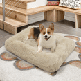 thumbnail image 4 of Magshion 36.5" Rectangle Pet Bed Washable, Long Plush Pet Bed for Dogs & Cats, Beige, 4 of 10