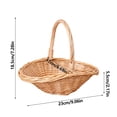 thumbnail image 3 of Rattan Garden Baskets for Gathering Vegetables, Mini Picnic Basket with Handle, Multipurpose Harvest Basket Woven Easter Basket for Fruits, 3 of 8