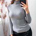 thumbnail image 5 of Suéter nuevo Alobee para mujer, jersey de punto de cuello alto, suéter barato para mujer, top informal dulce, jersey para mujer, ropa elegante para mujer, 5 of 5