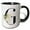 Black/White, variant on 3drose, Pretty Tropical Leaf Monogram Initial G, 11oz Two-tone Black Mug