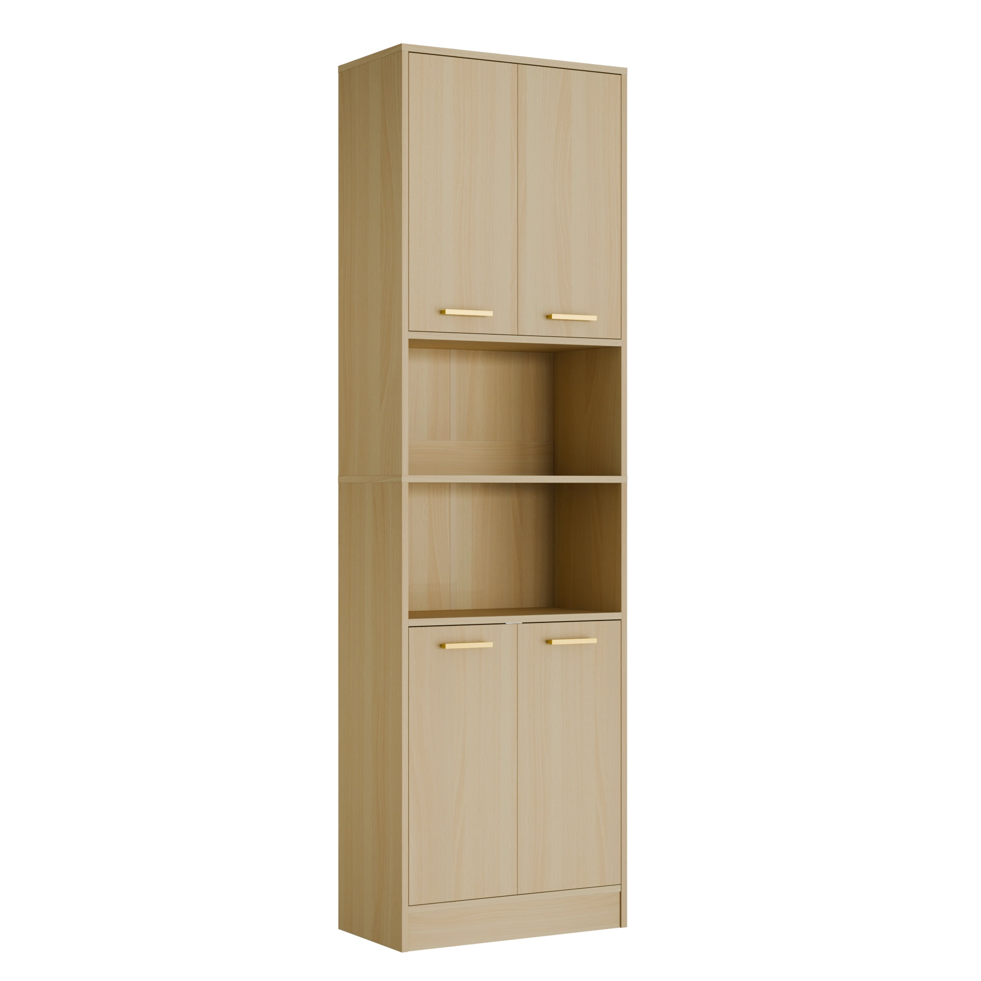 Cozy Castle Versatile Storage Option Pantry Cabinet with Adjustable Shelves, Wood Oak