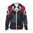 thumbnail image 1 of Fotbe Red Black Eastern Panda Warrior Chaqueta con Protección Solar UPF 50+ para Hombre y Mujer, Camisa con Capucha y Bolsillos-Medium, 1 of 7