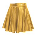 thumbnail image 2 of Urban CoCo Shiny Flared Pleated Mini Skirt(Gold, M), 2 of 6