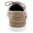 thumbnail image 4 of Sebago Mens Docksides Canvas Boat Shoes in Dark Taupe, 4 of 5