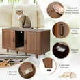 thumbnail image 5 of Demi Bonn 47" 2-Door Cat Litter Box Enclosure with Winding Entry and Scratching Board, Hidden Cat House Washroom Furniture, Brown, 5 of 9