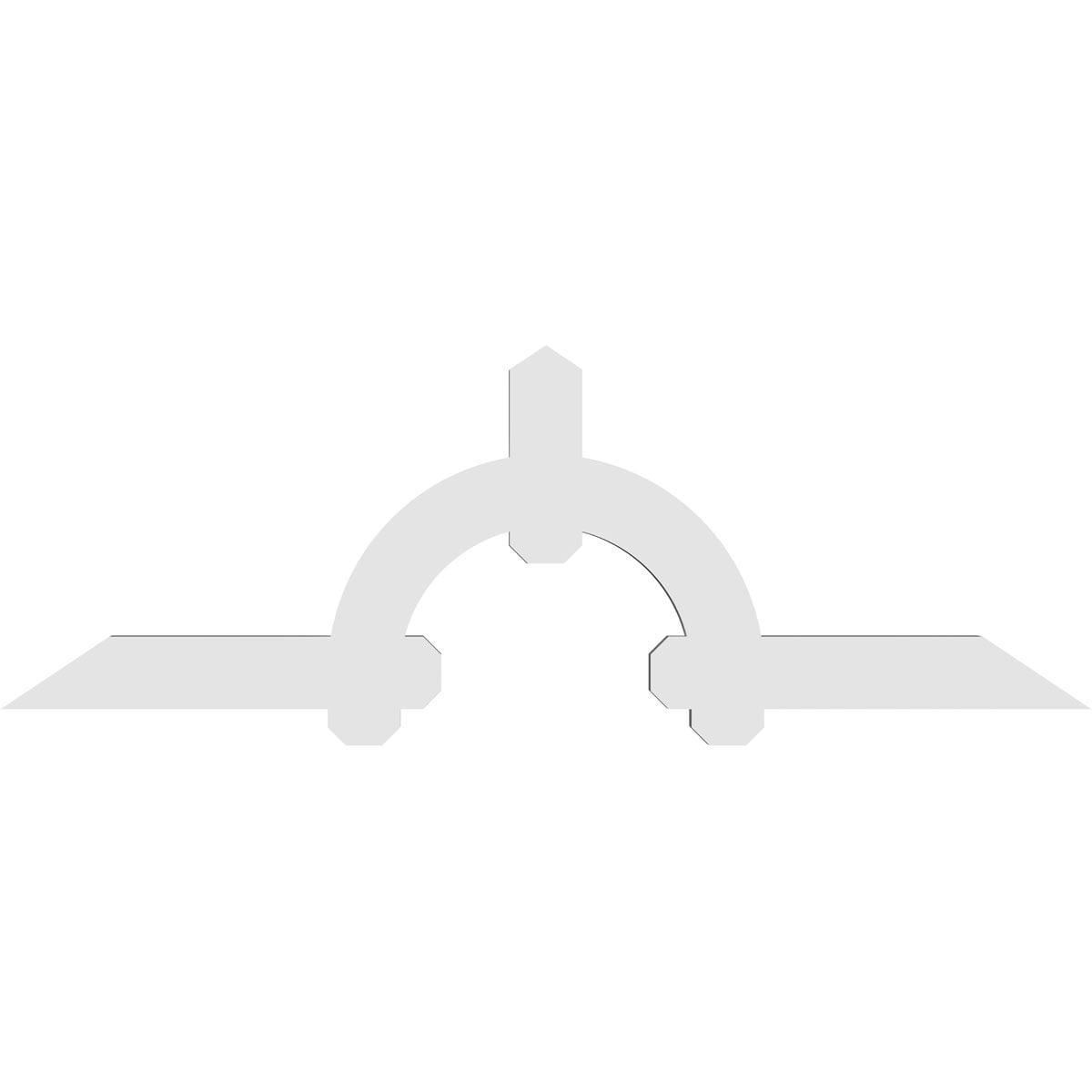 60"W x 20"H x 2"D x 4"F, 8/12 Pitch, Ericson Architectural Grade PVC Gable Bracket