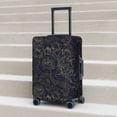 thumbnail image 2 of Lsque Copper-Gold Gloss Outline Rose Printed Luggage Cover, Travel Luggage Protector,Scratch and Dirt Resistant, Fits 18-32 Inch Luggage - Large, 2 of 9