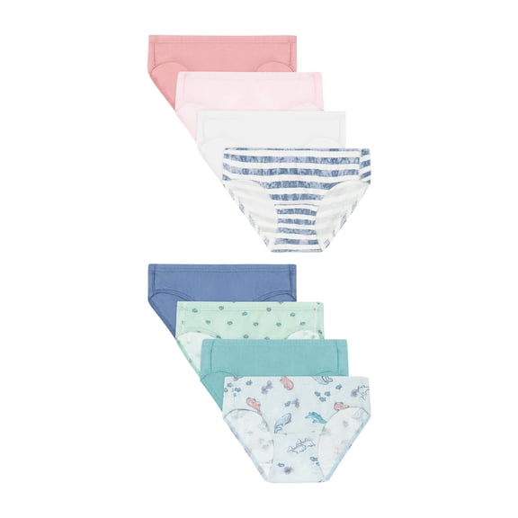 Hanes Pure Comfort Toddler Girls' Underwear Hipsters, 8-Pack, Organic Cotton, Assorted 2T/3T