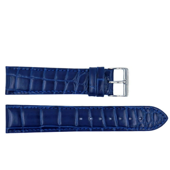 Euro Collection Handmade Blue Alligator Grain Leather 18mm Watch Strap