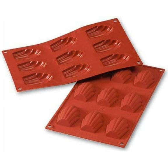 Flexible Bakeware: Madeleine 1 Oz, 2.68" x 1.77" x .67" Deep, 9 Cavities