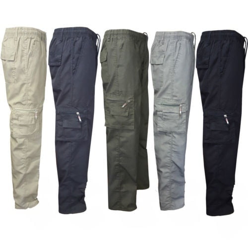 Men Pants Man Stretchy Summer Cargo Combat 7 Pockets Lightweight Work Pants