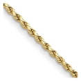 thumbnail image 1 of Diamond2Deal 14K Yellow Gold 2mm Semi Solid Diamond-cut Rope Chain Necklace for Women 24", 1 of 5
