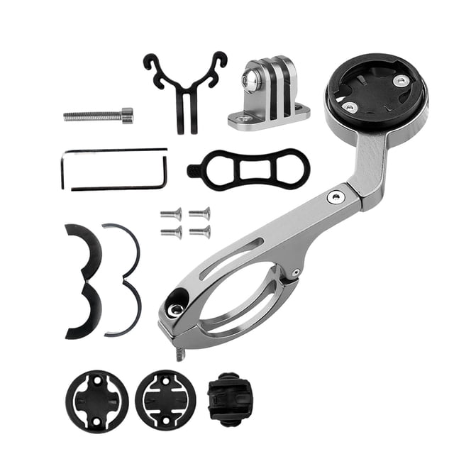 koolsoo Adjustable Out-Front Bike Computer Mount, Bike Speedometer Mount, Road Bike Gray