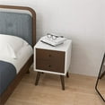 thumbnail image 4 of Franella Solid Wood Frame White Nightstand Bed Side Tables with 2 Drawers, 4 of 6