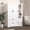 White, variant on UZUGUL Farmhouse Armoire Wardrobe Closet with Mirror, 2 Drawers, Hanging Rod, Light, 3 Doors, White, 71.7 inch Height