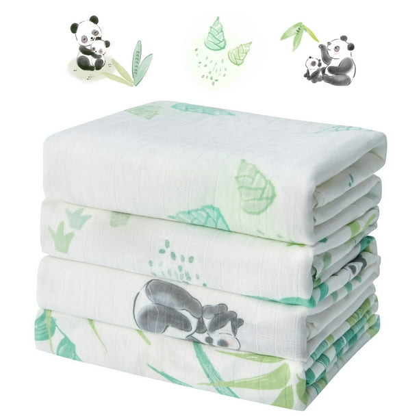Set de 4 Mantas de Muselina para Arrullo IBESTOPIA 120x120 cm