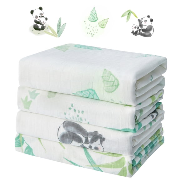 Set de 4 Mantas de Muselina para Arrullo IBESTOPIA 120x120 cm