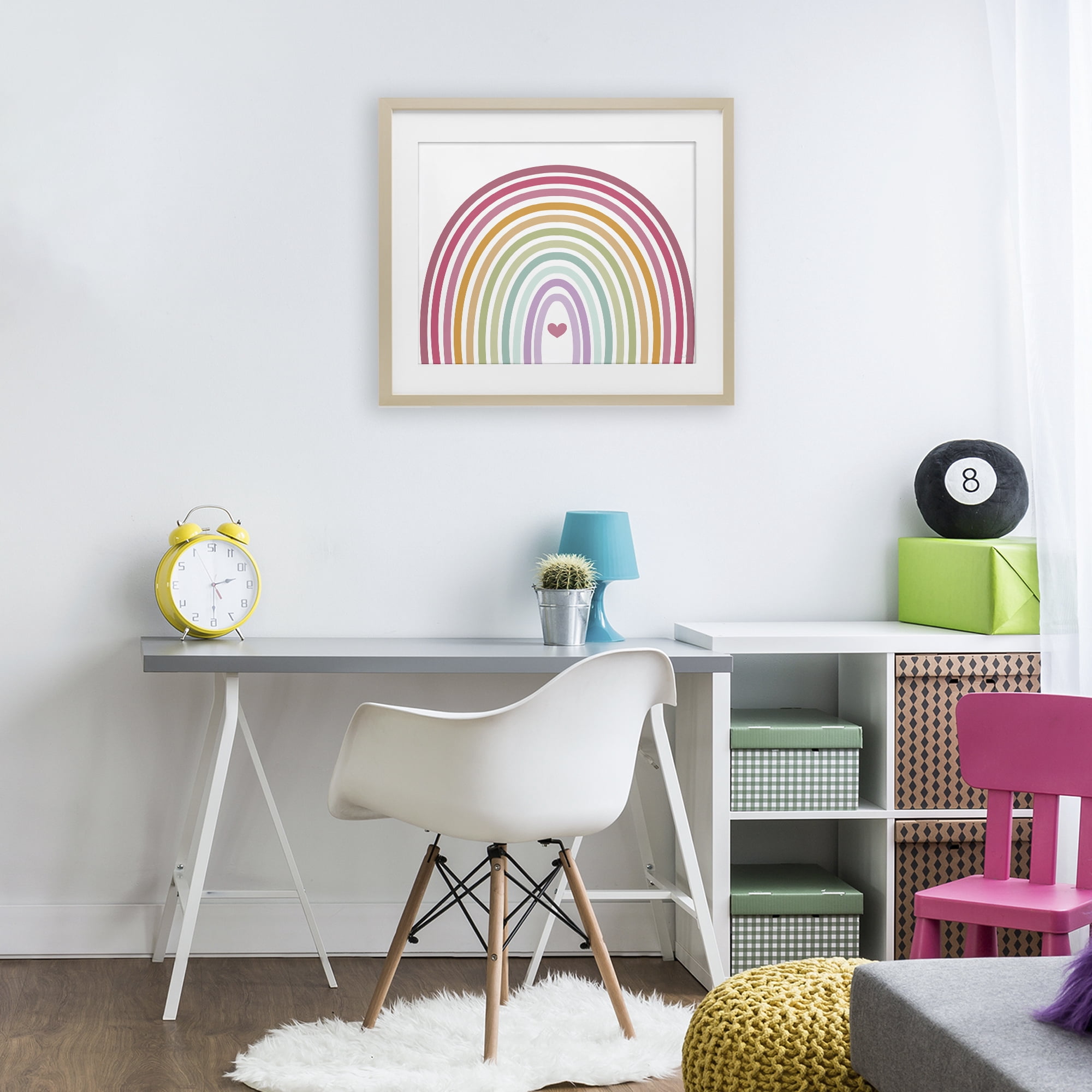 Stupell Industries Rainbow Love & Heart Birch Framed Print Under Glass, design by Susan Ball