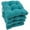 Aqua Blue, variant on Blazing Needles 16-inch Solid Microsuede Square Tufted Chair Cushions (Set of 4) 916X16SQ-T-4CH-MS-TL