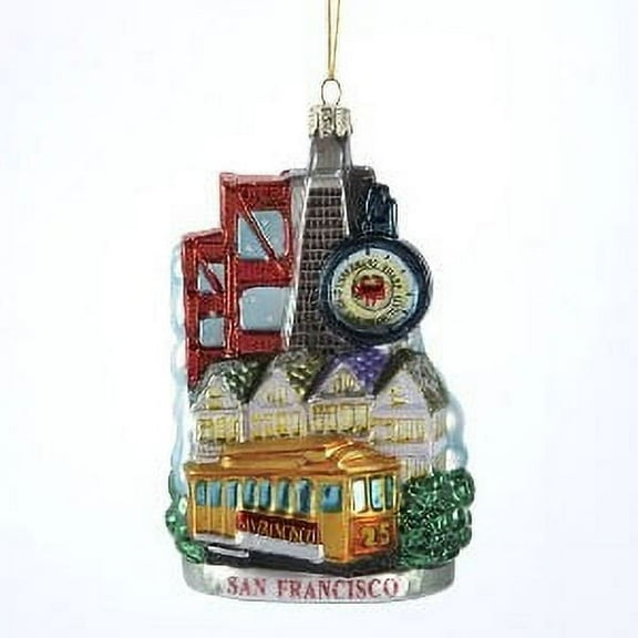 Kurt Adler C4106 San Francisco Glass Cityscape Ornament, 5-Inch
