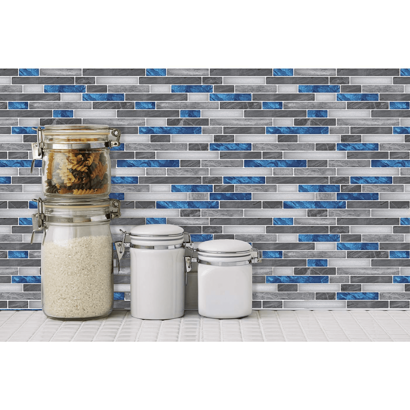 Art3d 10-Pack 12" x 12" Peel and Stick  Backsplash Tile for Kitchen,RV,Vinyl Decorative Sticker,Blue Marble