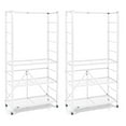 thumbnail image 1 of Origami R2 Series Folding Steel Adjustable Shelving Storage Rack, 2 Pack, White, 1 of 7