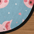 thumbnail image 3 of CURLYOOT Pig 5.2ft Round Rug for Living Room, Large Washable Area Rug, Non Slip Floor Mat Indoor Rugs for Bedroom, Dining Room, Offices, Entryway, 3 of 7