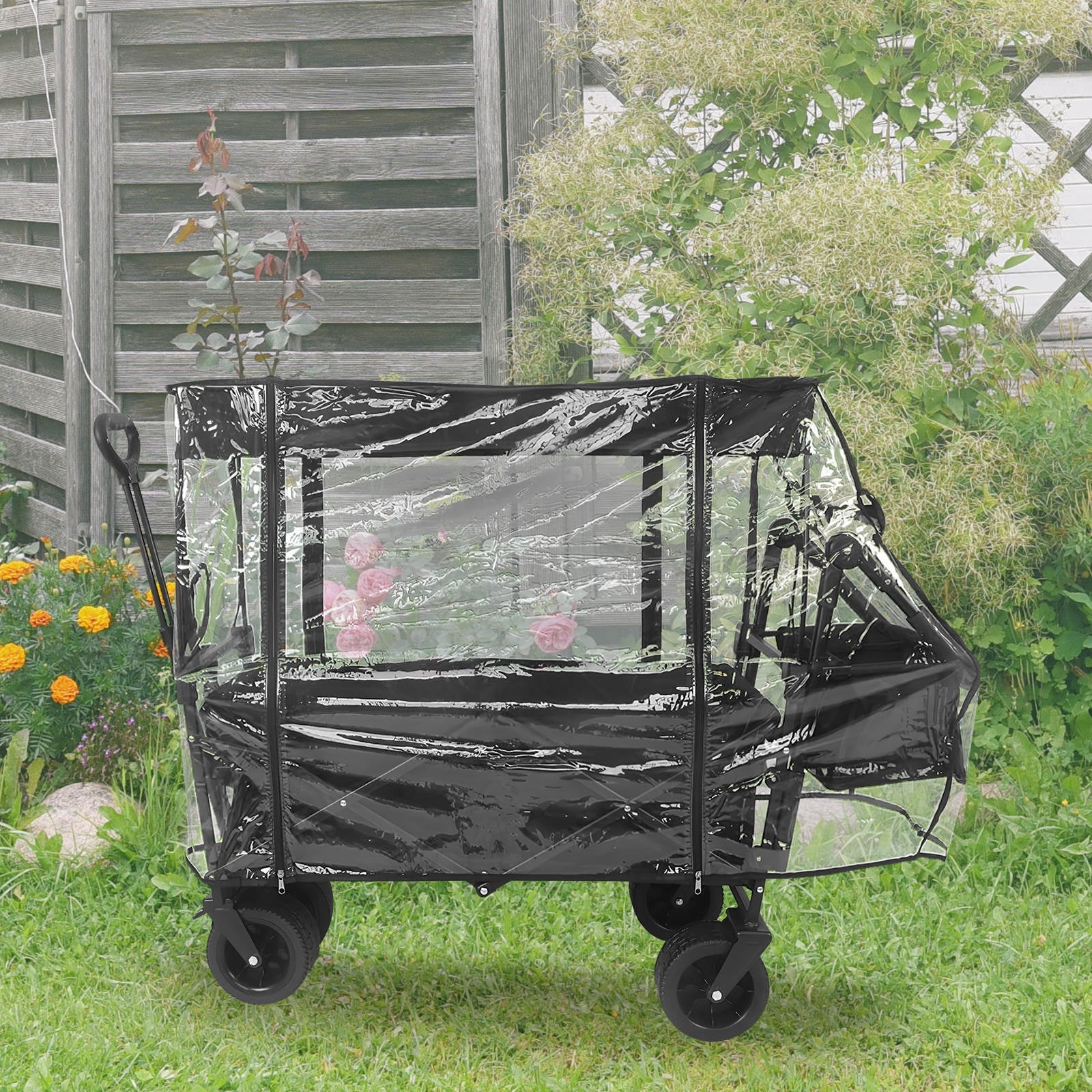 IDEANATEGRATE 1Pack Wagon Accessories Canopy Attachment for Garden Wagon Sun Shade Cover Waterproof