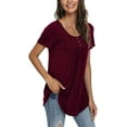 thumbnail image 2 of FIUFY Women's Summer Short Sleeve Tunic Tops Fit Pleated Blouses, 2 of 4