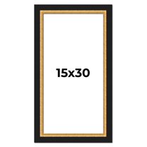 15x30 Frame Gold Real Wood Picture Frame Width 2.25 Inches | Interior Frame Depth 0.5 Inches |