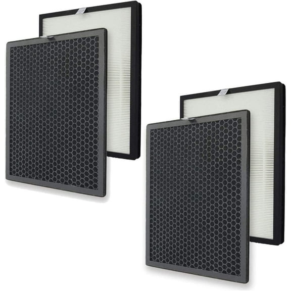 HQRP 2-Pack Filter Kit Compatible with Alexapure Breeze 3049 AP-B102 Air Purifier, AP-B103 AP-B104 HEPA   Activated Carbon Pre-Filter