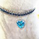 thumbnail image 1 of Xiao Hua Collar decorativo para mascotas, accesorio decorativo para gatos y perros, rango ajustable para cachorros, perros, gatos, accesorios de aseo para mascotas, M, azul, 1 of 3