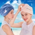 thumbnail image 2 of Cotton Polyester Hair Drying Hat, Super Absorbent Soft, 1Pc, For Women & Girls, Bathroom Use, 2 of 9