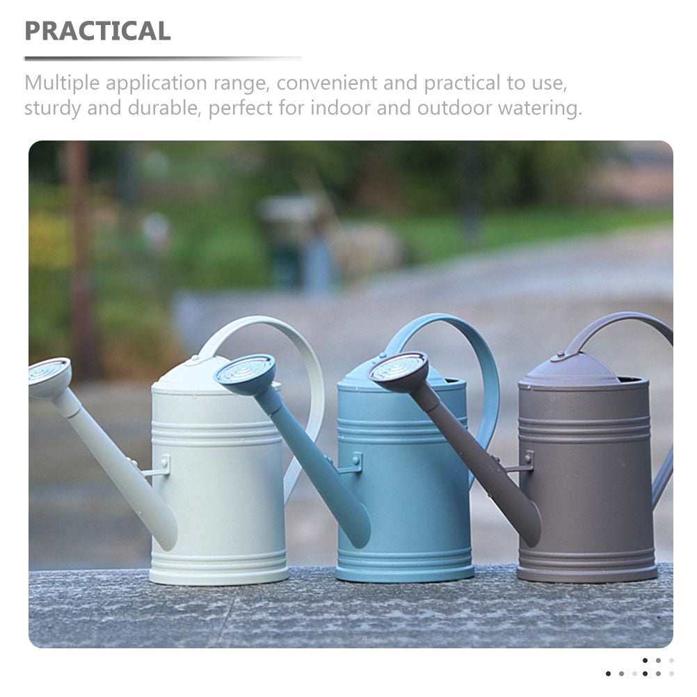 HOOWIFFY Grey Plastic Watering Can with Spout for Indoor and Outdoor Plants, Perfect for Garden, Home, and Plant Care