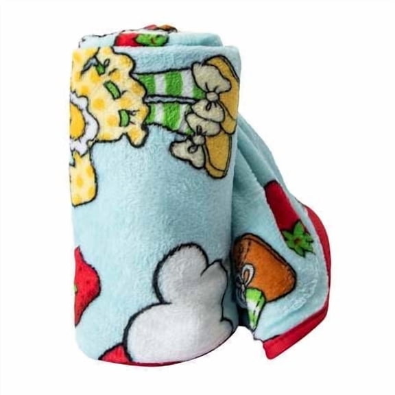Strawberry Shortcake Travel Blanket Strawberries And Rainbows 40in x 50in