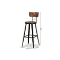 thumbnail image 7 of Baxton Studio Kenna Vintage Rustic Industrial Wood and Black Metal Finished 2-Piece Metal Bar Stool Set, 7 of 7