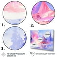 thumbnail image 3 of Designart "Pink and Purple Retreat Winter Cottage Escape" Landscapes Framed Wall Art Decor - Traditional Pink Winter Landscape Bedroom Framed Canvas Wall Art, 3 of 6
