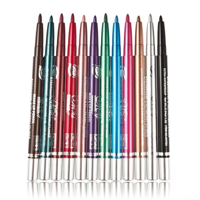 12pcs Cosmetics Makeup Waterproof Eye Liner Pen