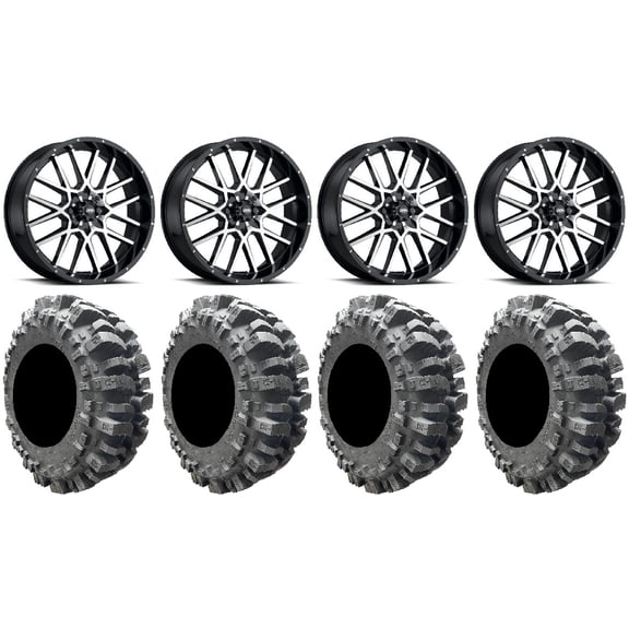 ITP Hurricane 20" Wheels Machined 33" Bogger Tires Can-Am Maverick X3 / Honda Pioneer 1000 / Talon
