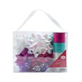thumbnail image 1 of Sassy Santa Bow and Ribbon Kit, Pink, Blue & Purple, 18 Bows & 72 ft by Holiday Time, 1 of 9