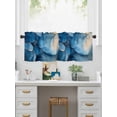 thumbnail image 5 of Valances for Windows Abstract Blue Rod Pocket Cafe Window Treatments Valance Curtains for Kitchen Bathroom Laundry Basement Windows 60"x14", 5 of 9